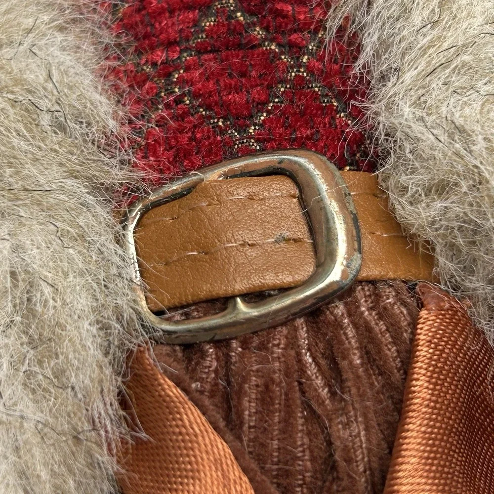 Katherine's Collection Style Victorian Cat Doll Faux Fur Burgundy Ornament